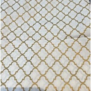JoAnn Buttercream White Gold Lattice Cotton Quilting Fabric 33" X 44"